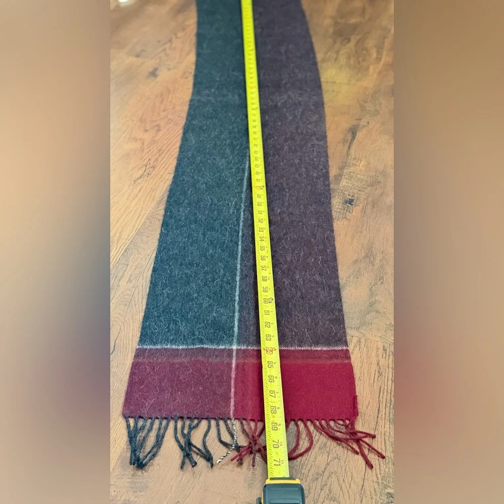 Suantrai Of Ireland 100% Wool Scarf Burgundy & Black
